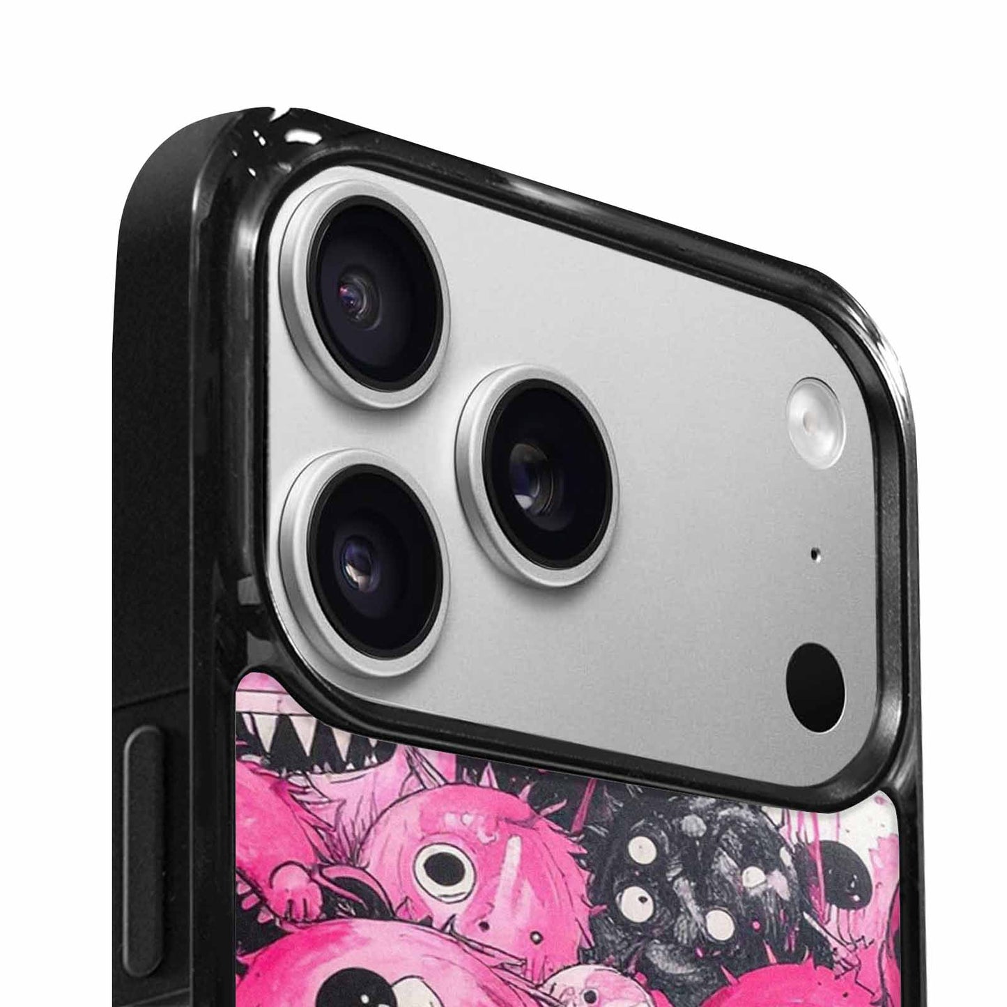 iPhone 17 Pro Max Case — Black &amp; Pink Ink Cartoon Cute, Custom Designed Case Cover