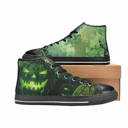 MEN'S Halloween Glowing Jackolantern High Top Canvas Dreamcore Sneakers