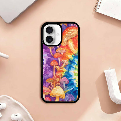 iPhone 17 Case — Mushrooms Tie Dyemushrooms Pat Tie Dye, Custom Printed Phone Case