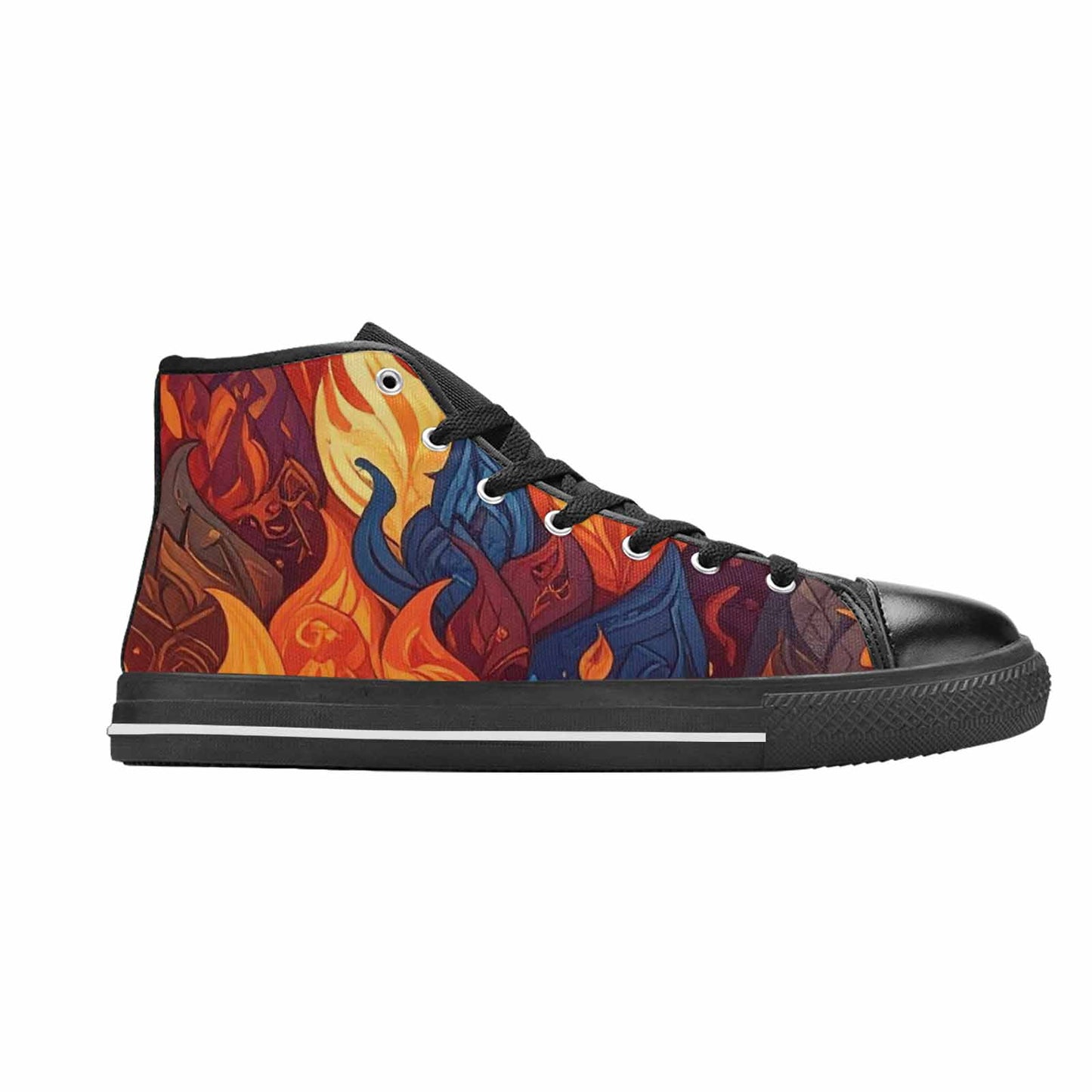 MEN'S Fire Flame High Top Canvas Dreamcore Custom Sneakers