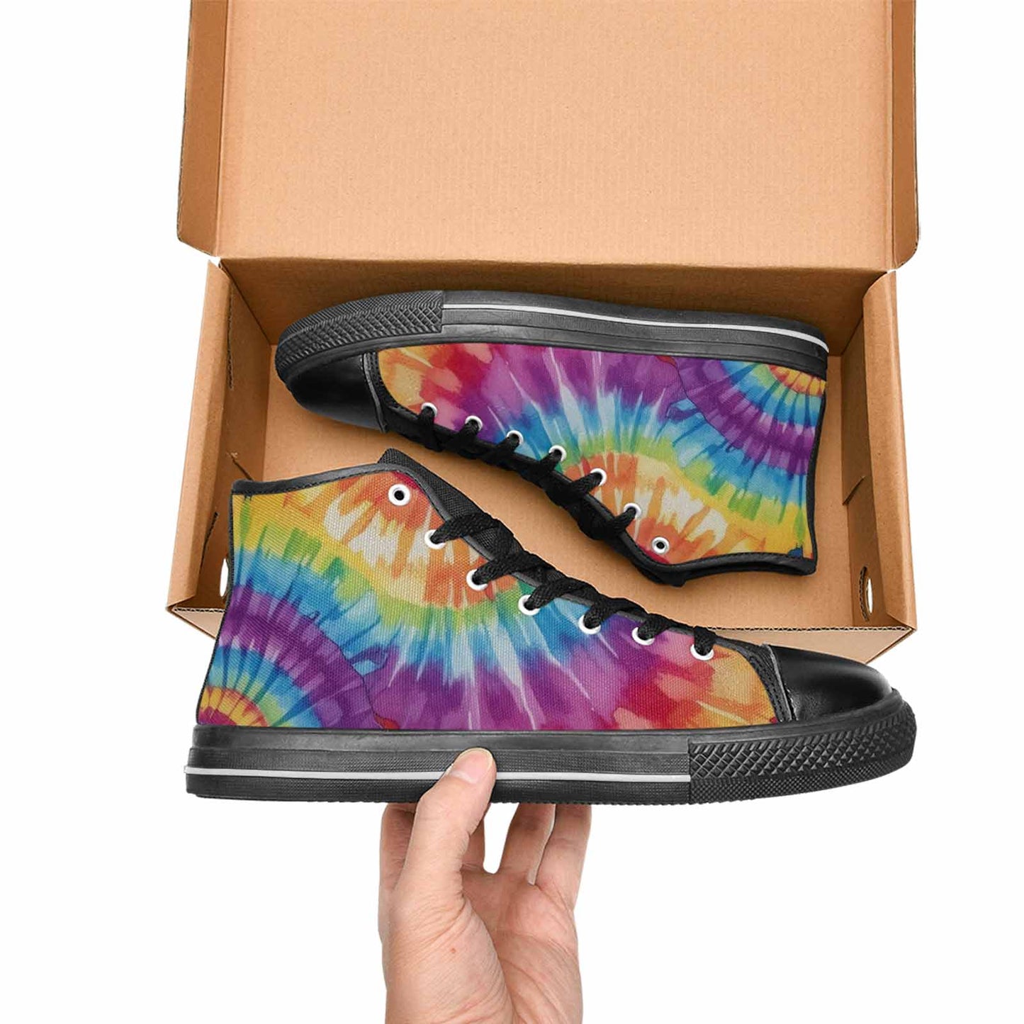 MEN'S Tie Dye - High Top Canvas Vibrant Chaos Shoes
