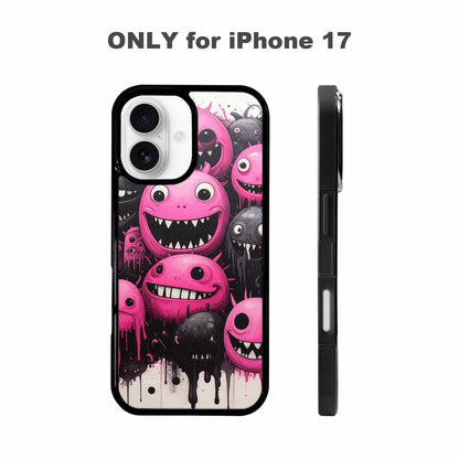 iPhone 17 Case — Black &amp; Pink Ink Cartoon Cute, Personalized Phone Case