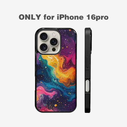 iPhone 16 Pro Case — Galaxy Art Colorful Cosmic Dust Small, Custom Made Phone Cover