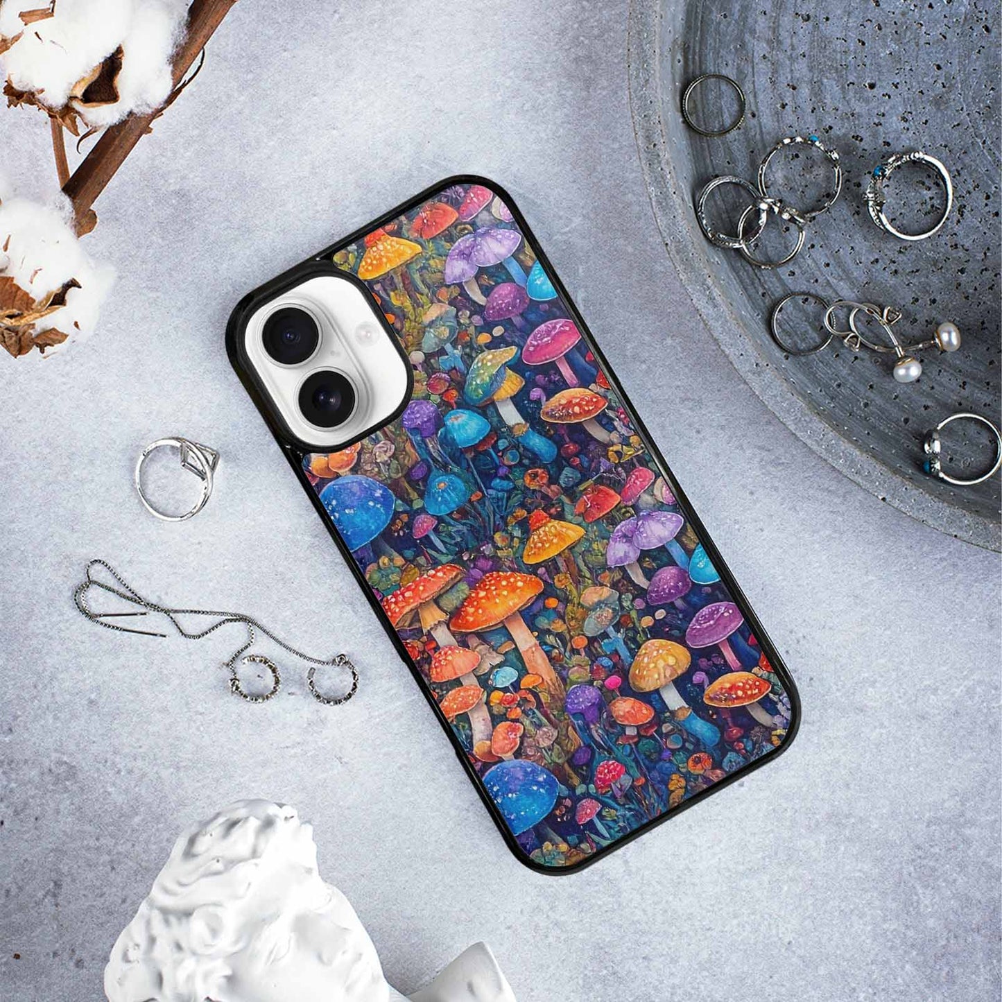 iPhone 16 Plus Case — Mushrooms General Mushrooms Pa, Unique Phone Case Design