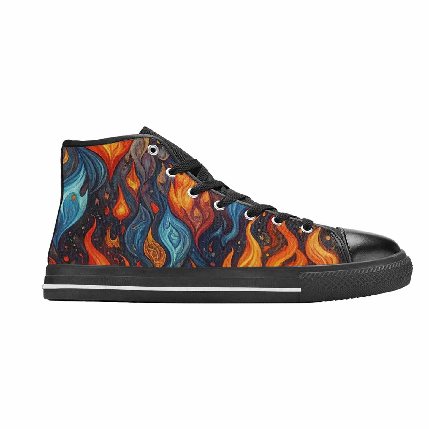MEN'S Fire Flame High Top Canvas Dreamcore Custom Sneakers