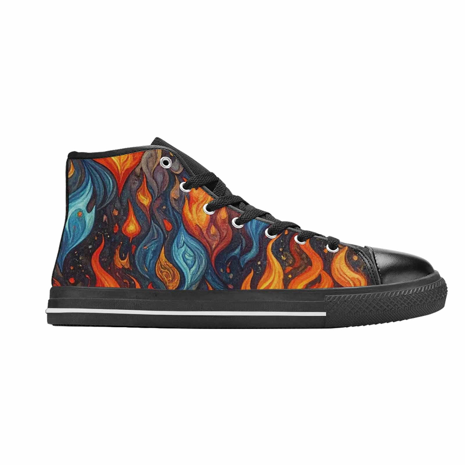 MEN'S Fire Flame High Top Canvas Dreamcore Custom Sneakers