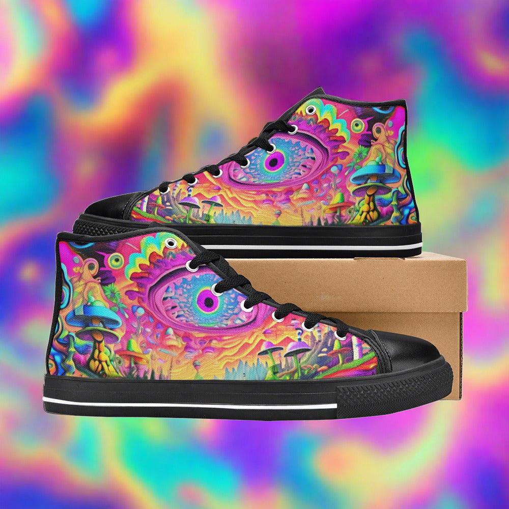 Mermaid Navy Indigo Unique MEN Bold Art - Freaky Shoes | Custom Art Sneakers