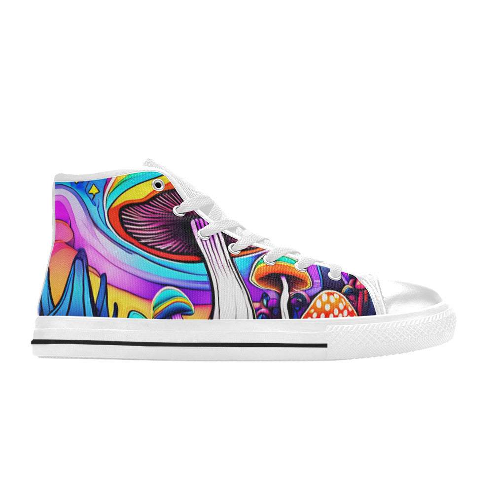 MEN'S Colorful Mushrooms Art Vibe High Top Canvas Dark Academia Sneakers