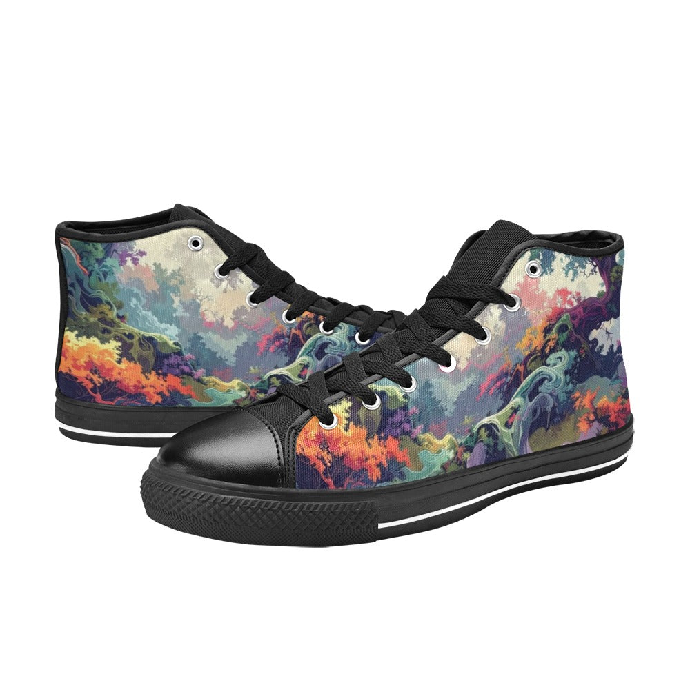WOMEN'S Camo Design 1 High Top Canvas Dark Academia Shoes