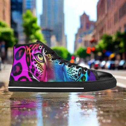 Wolf Magenta Gold Unique Bold Art - Freaky Shoes