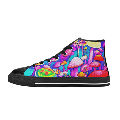 MEN'S Colorful Mushrooms Art Vibes High Top Canvas Y2K Custom Shoes