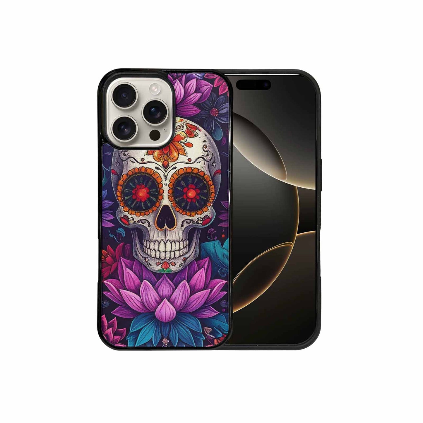 iPhone 16 Pro Max Case — Lotus Many Hundreds Of Skulls Art, Custom Print Case Cover
