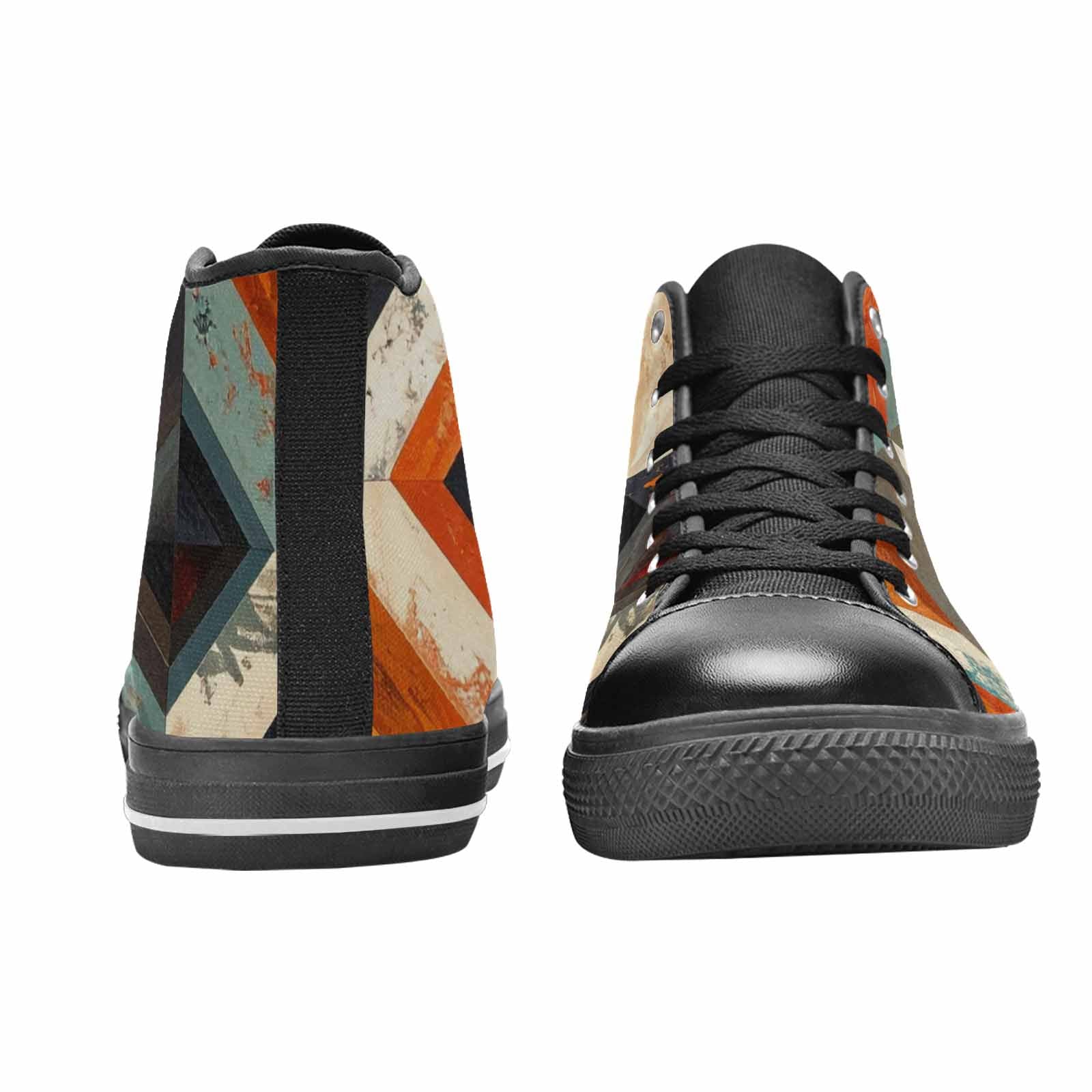 MEN'S Southwestern Geometric Diamond High Top Canvas Cottagecore Custom Sneakers