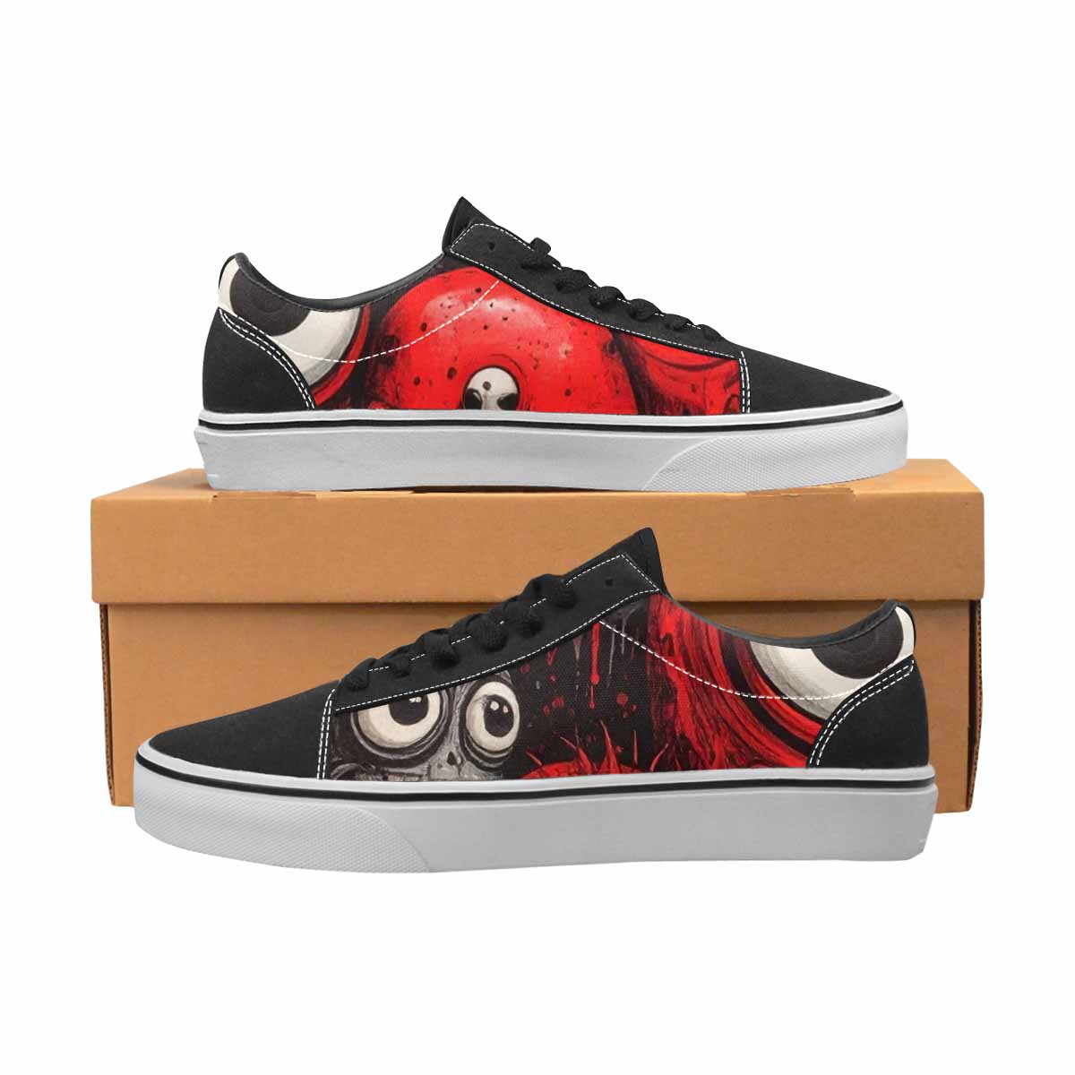 WOMEN'S Monsters (general) Lace-Up Canvas Wallpaper Art Custom Sneakers