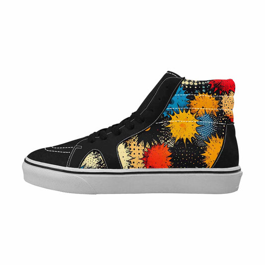 WOMEN'S Comic Book Halftone High Top Canvas Grunge Custom Sneakers