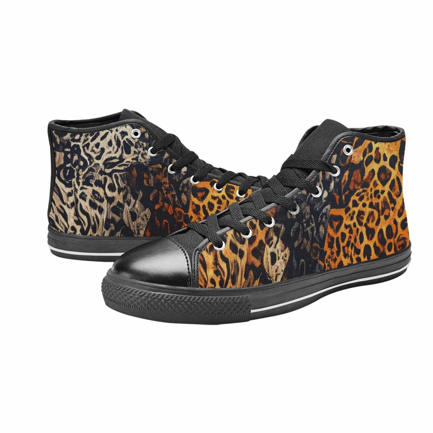 MEN'S Animal Print High Top Canvas Vibrant Chaos Shoes