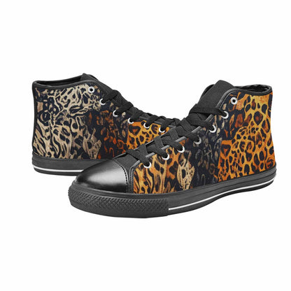 MEN'S Animal Print High Top Canvas Vibrant Chaos Shoes