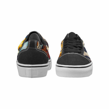 WOMEN'S Skulls  Animal Print Lace-Up Canvas Neon Fantasy Custom Shoes