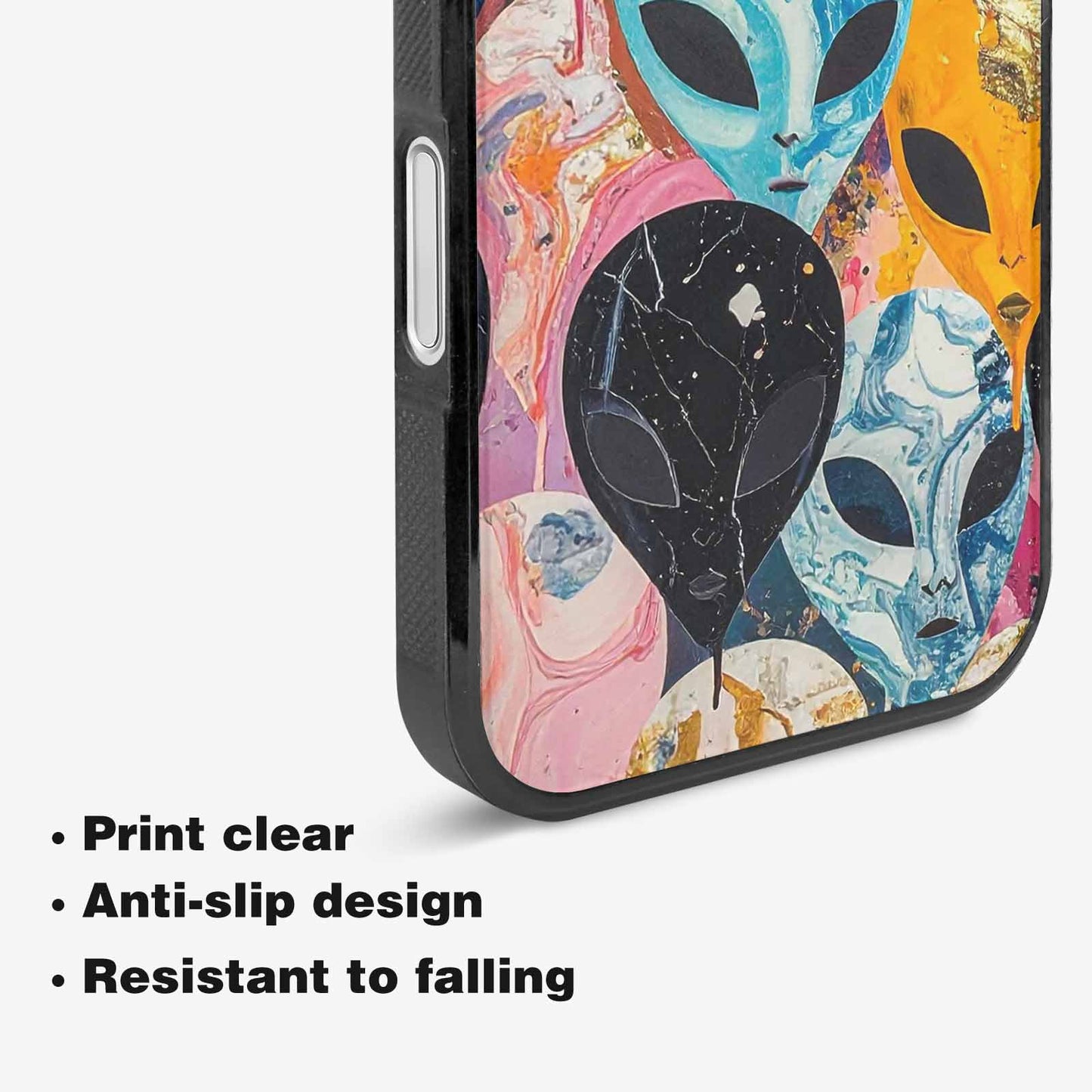 iPhone 16 Plus Case — Aliens Marblealiens Pattern Doe, Original Design Phone Case
