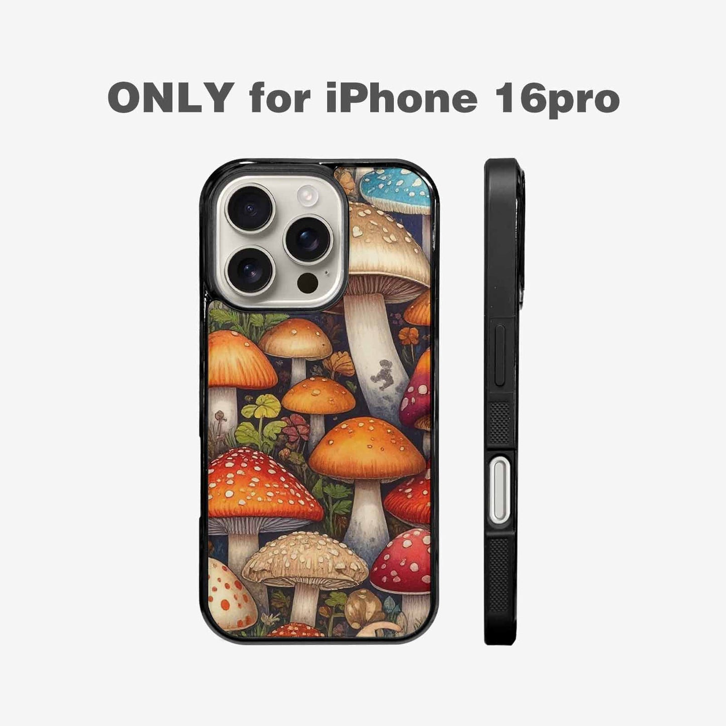 iPhone 16 Pro Case — Mushrooms General Mushrooms Pa, Custom Art Phone Cover