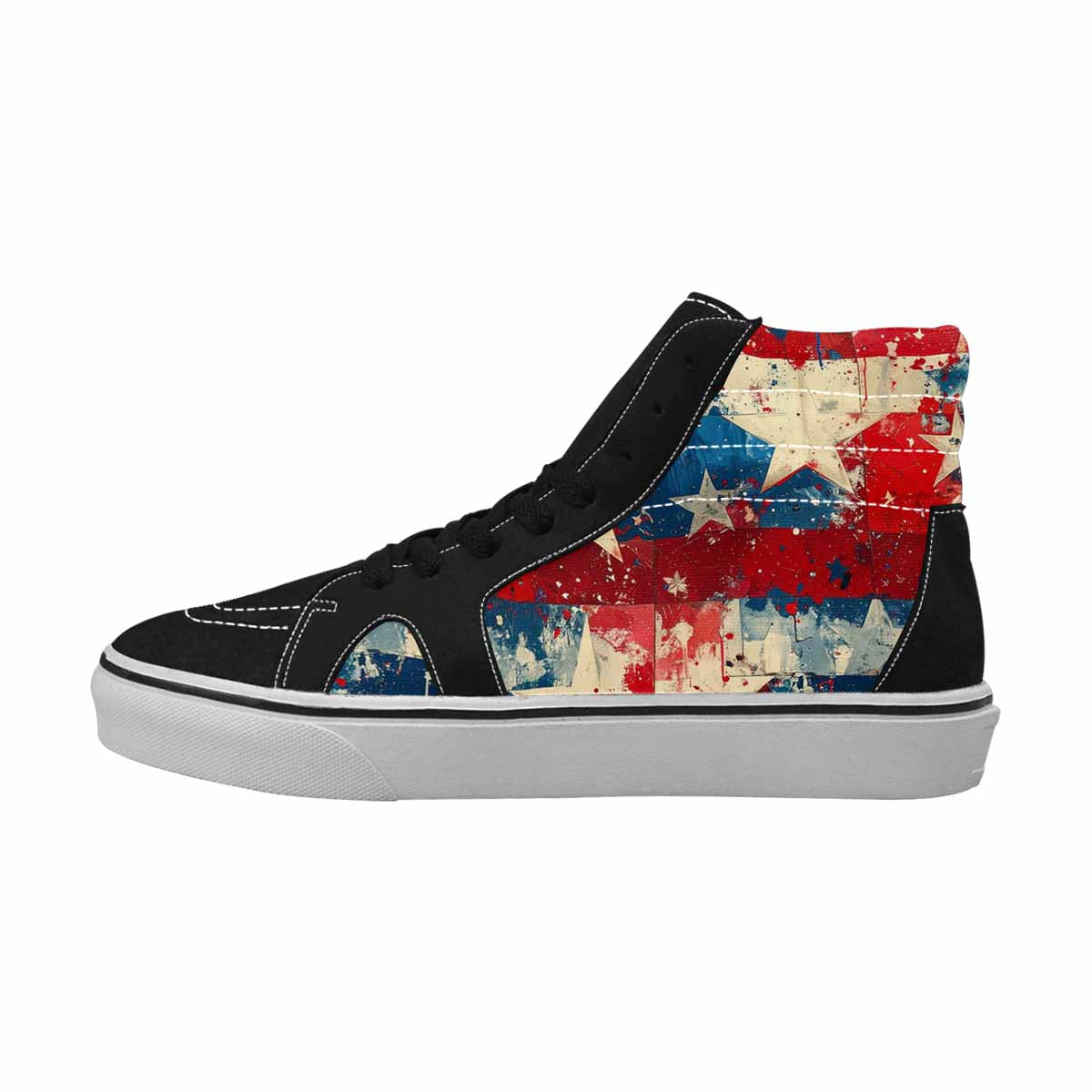 MEN'S Patriotic Stars Stripes High Top Canvas Cottagecore Sneakers