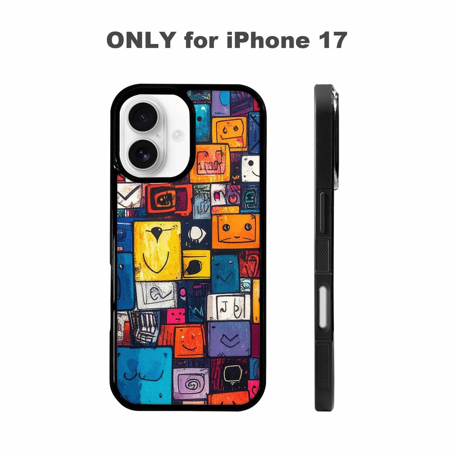 iPhone 17 Case — Hand Drawn Icon Doodle Original Art, Custom Art Phone Cover