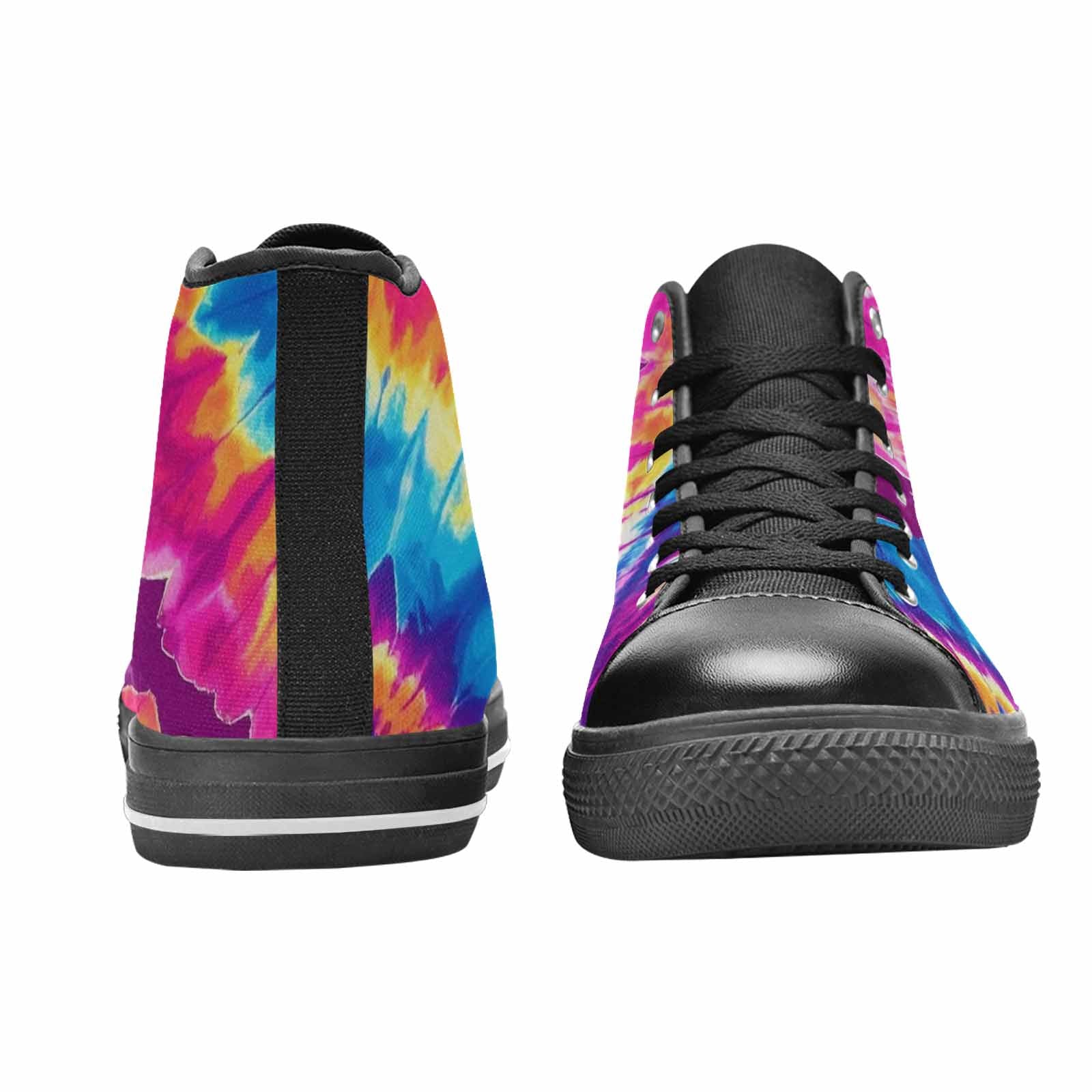 WOMEN'S Tie Dye Spiral High Top Canvas Wallpaper Art Custom Shoes