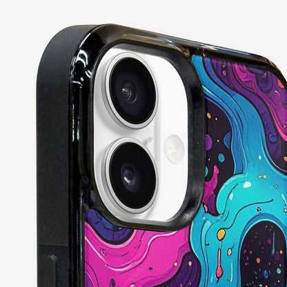 iPhone 16 Case — Neon Drip Galaxy Custom, Custom Designed Case Cover