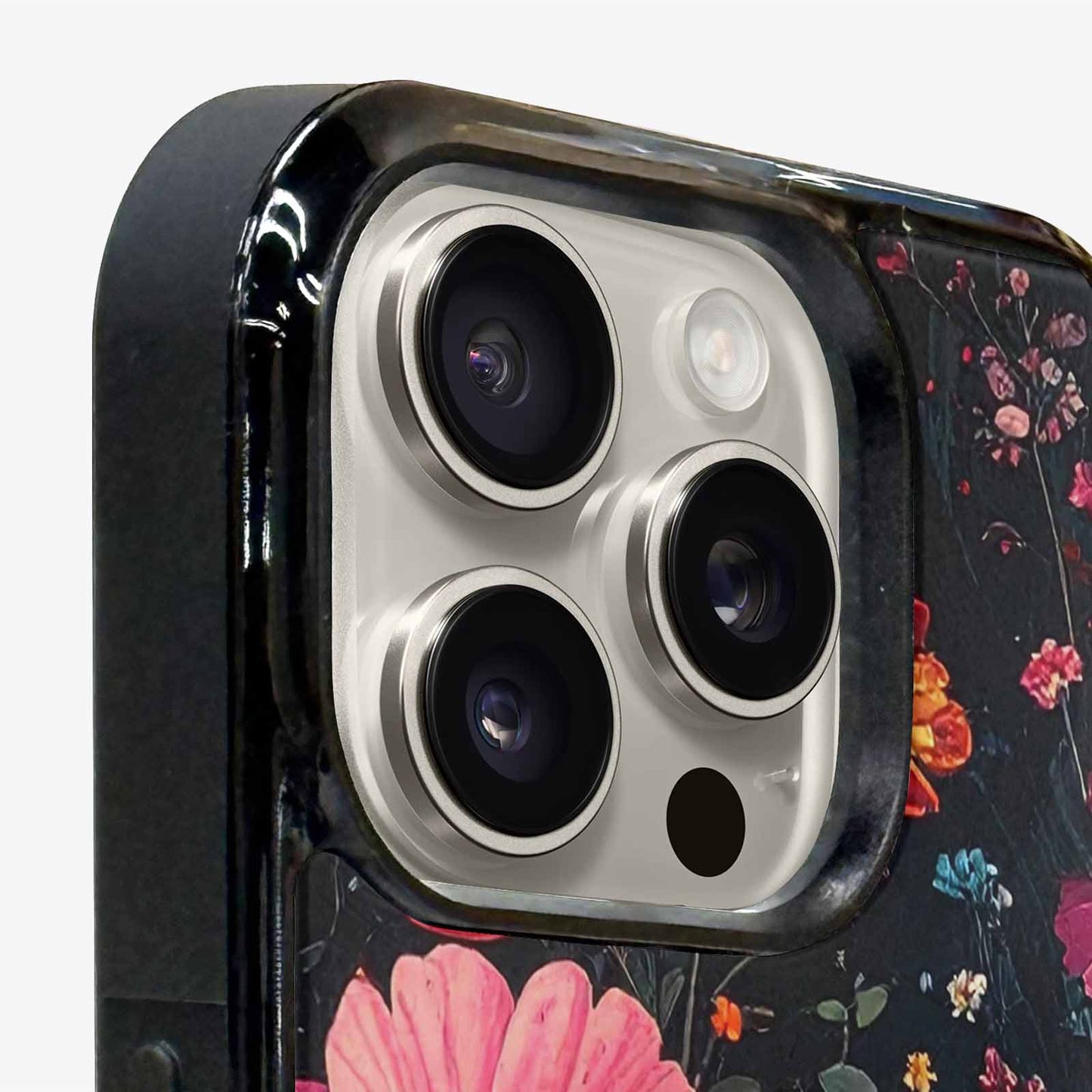 iPhone 15 Pro Max Case — Shadowy Glitch Floral Pattern Hundreds Of, Personalized Phone Case