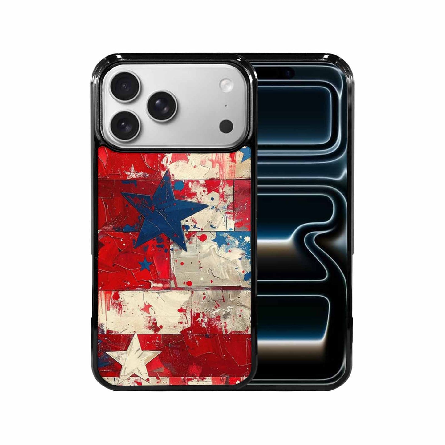iPhone 17 Pro Max Case — Patriotic Stars And Stripes Galaxy Space, Custom Printed Phone Case