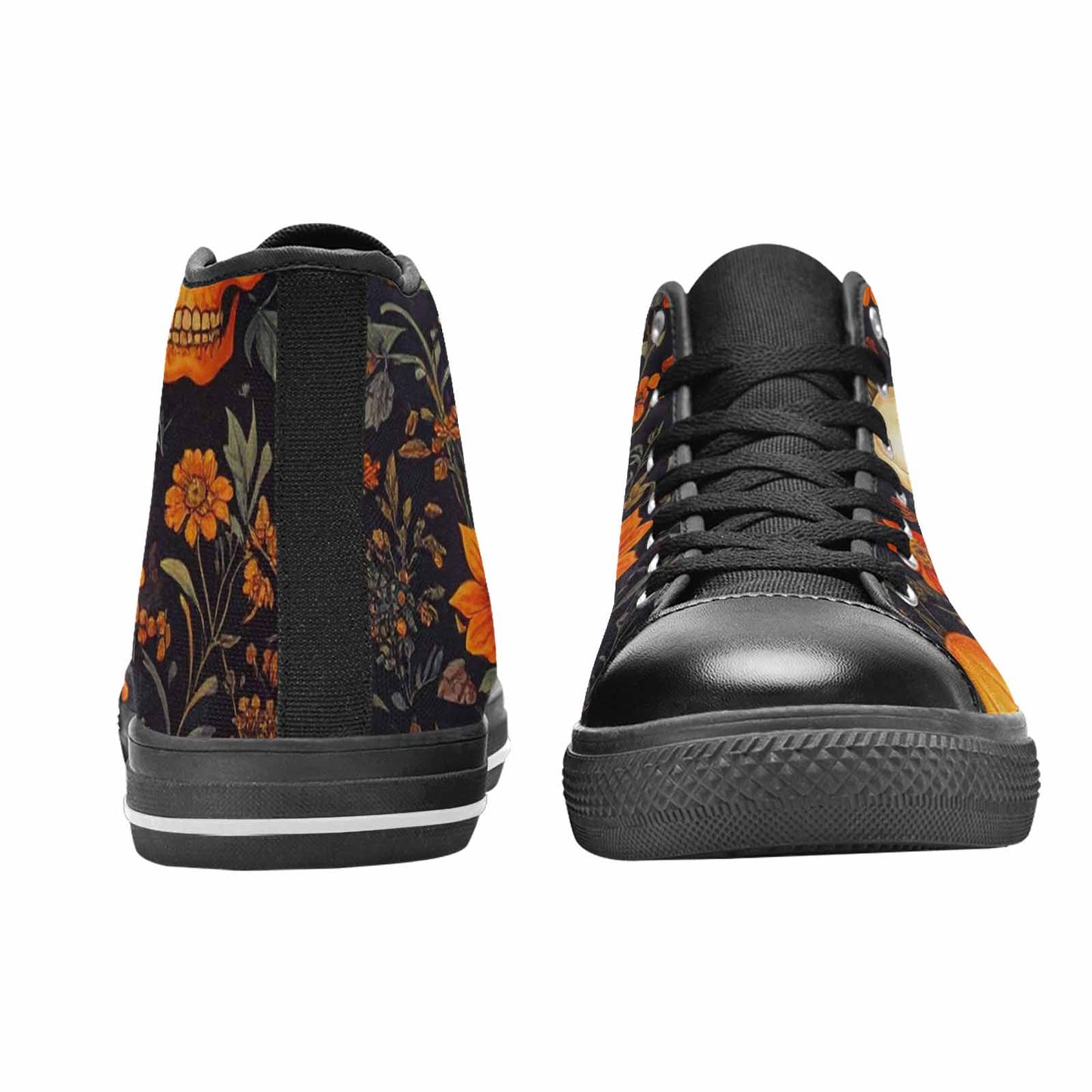 WOMEN'S Skulls - Halloween High Top Canvas Cottagecore Sneakers
