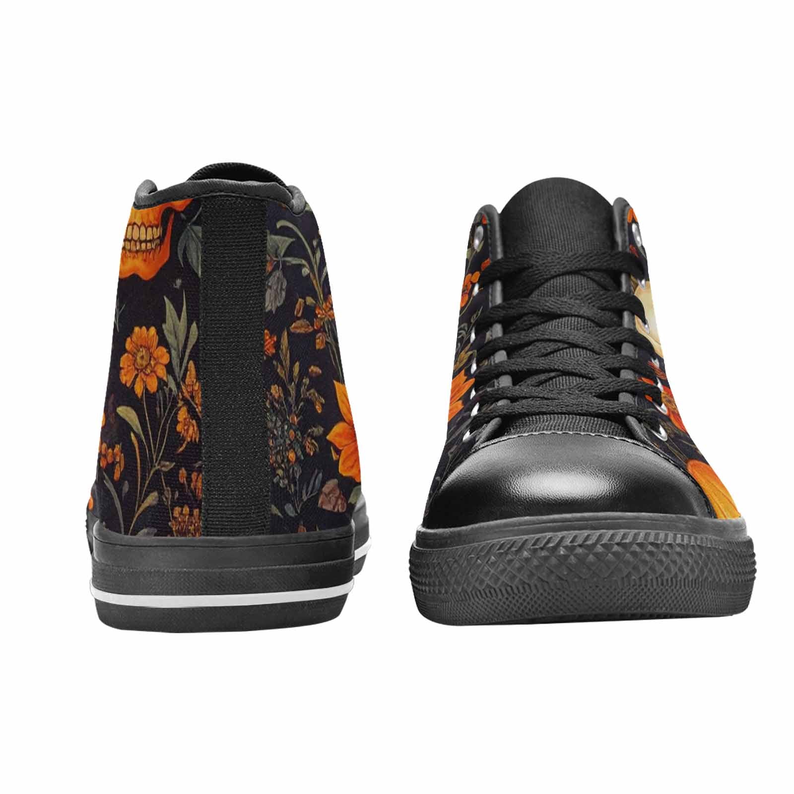 WOMEN'S Skulls - Halloween High Top Canvas Cottagecore Sneakers