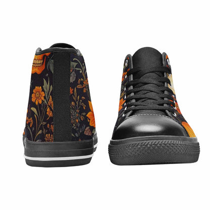 WOMEN'S Skulls - Halloween High Top Canvas Cottagecore Sneakers