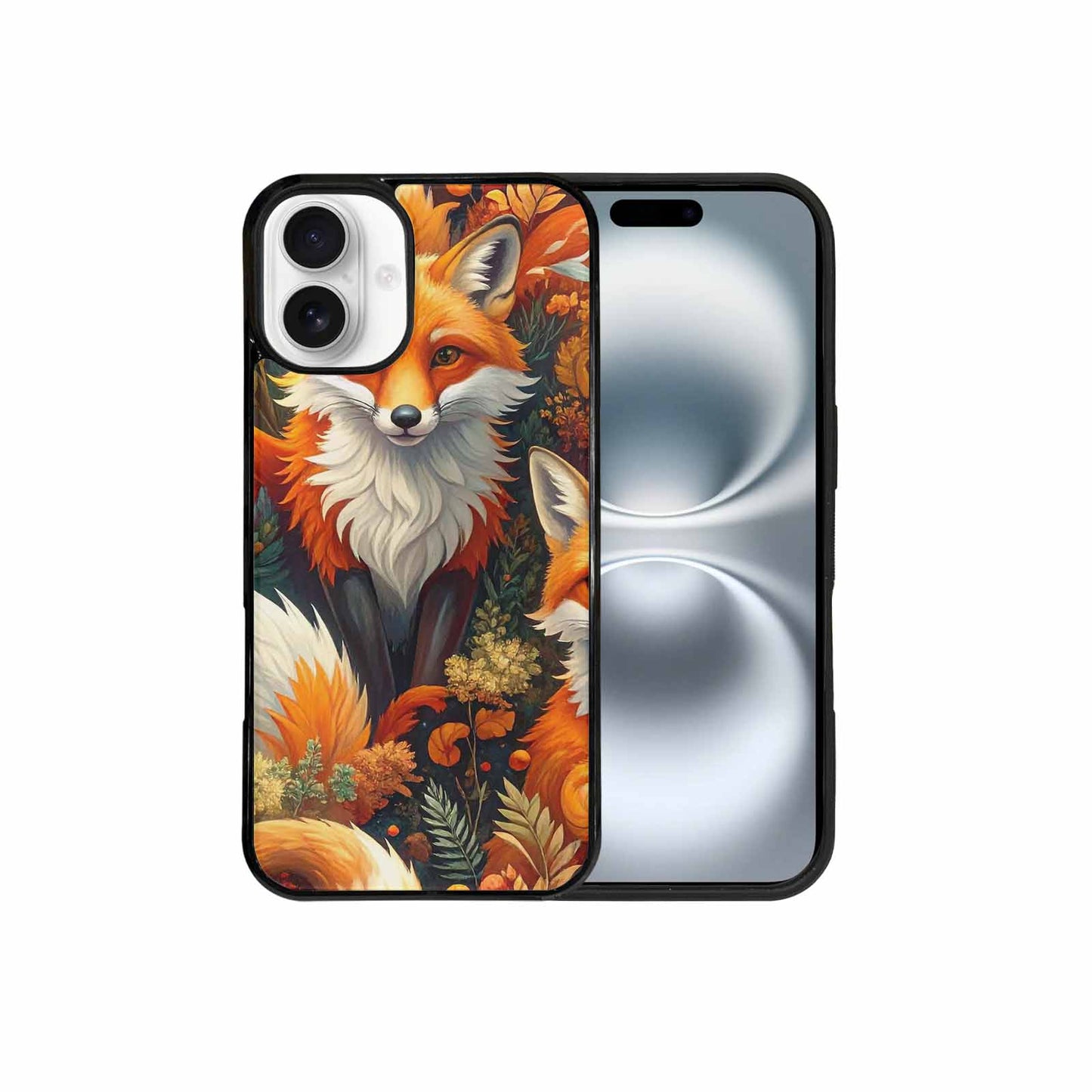 iPhone 16 Plus Case — Fox Forest Fox Forest Pattern Hundreds, Custom Designed Case Cover