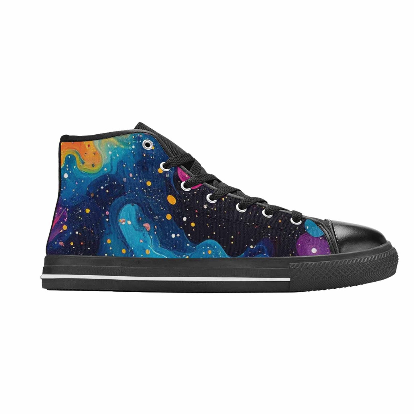 MEN'S Galaxy Art - High Top Canvas Vibrant Chaos Custom Shoes