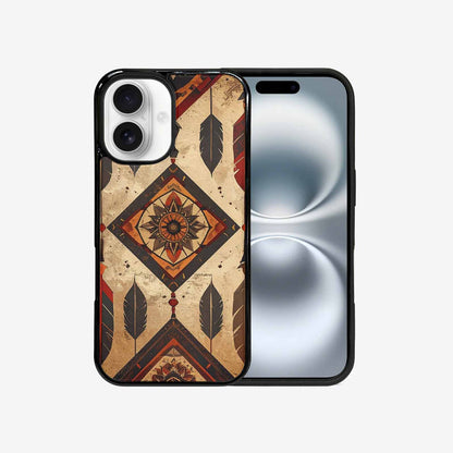 iPhone 16 Case — Native American Geometric Pattern Arrows Feathers, Custom Print Case Cover