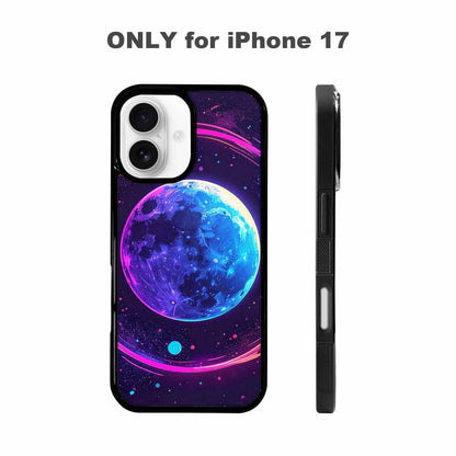 iPhone 17 Case — Neon Winter Moon Cartoon Cute, Custom Designed Case Cover