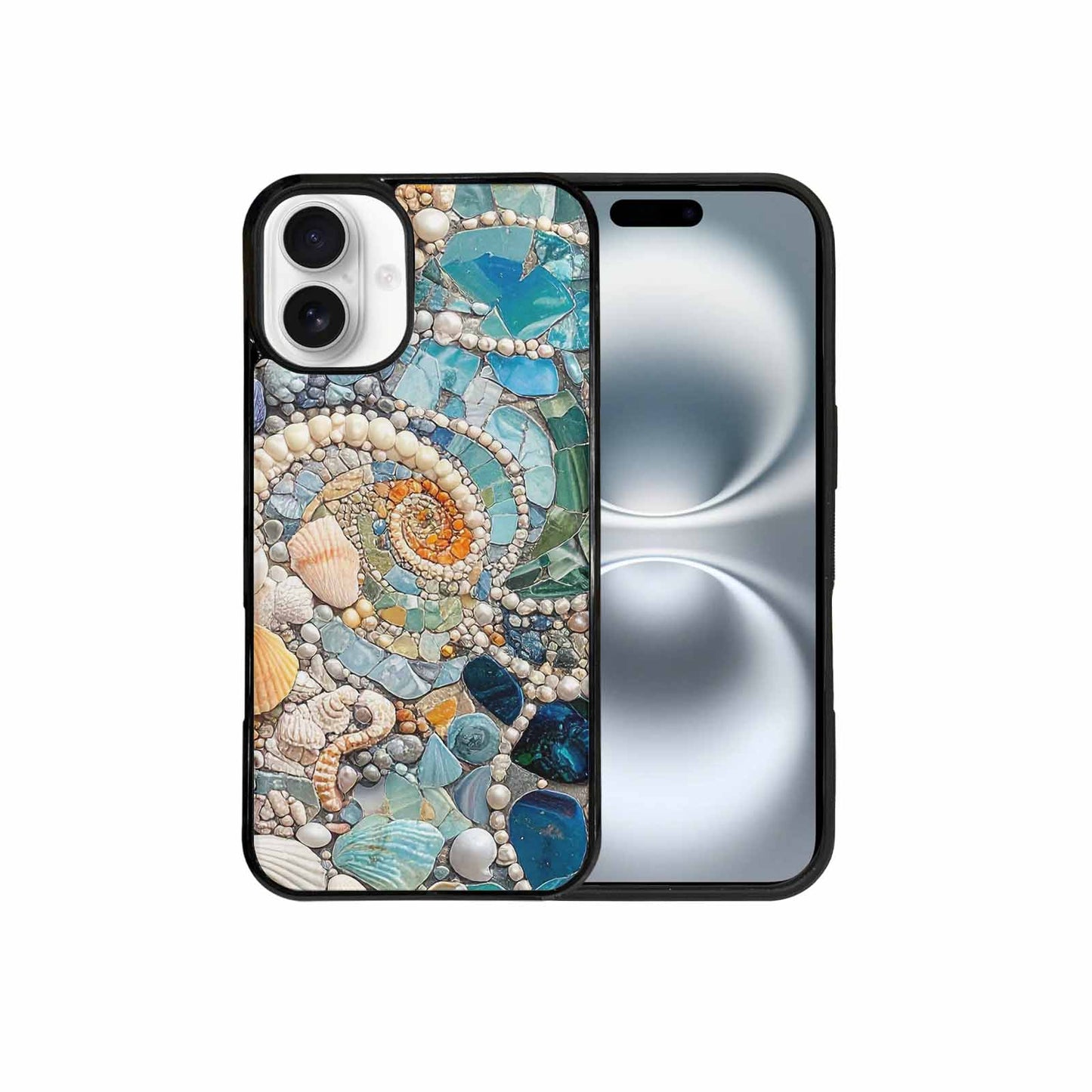 iPhone 16 Plus Case — Seashell Collage Seashell Collage Pattern Hundreds, Original Design Phone Case
