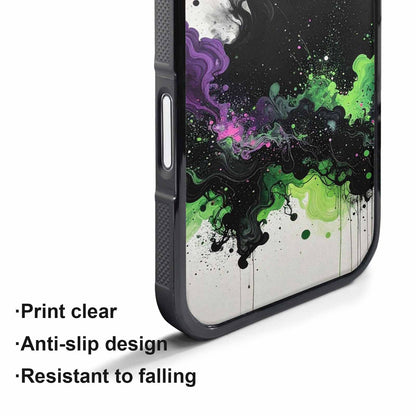 iPhone 17 Pro Case — Black Green Ink Galaxy Nebula Galaxy, Custom Art Phone Cover