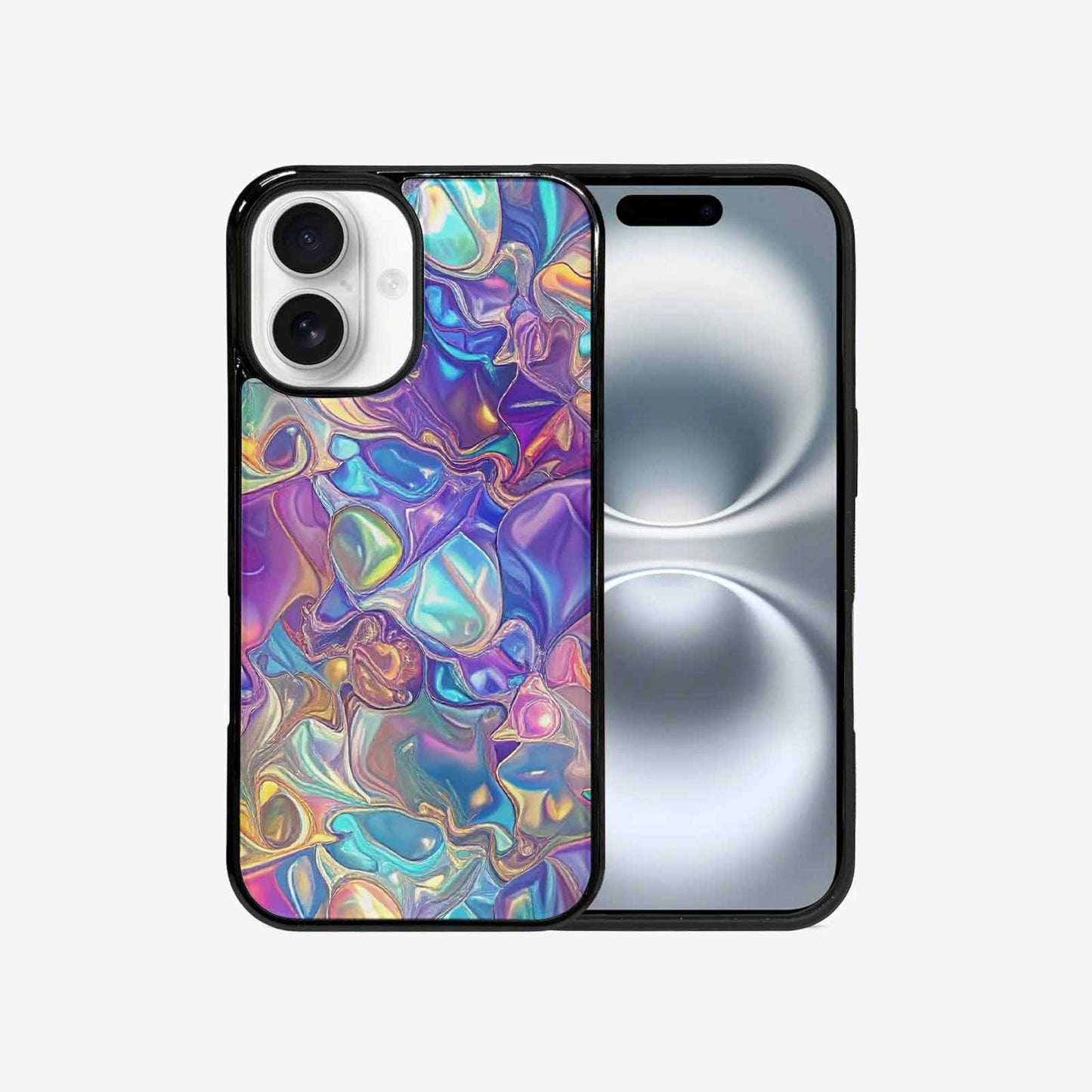iPhone 16 Case — Holographic Iridescent Shimmer Pattern Hundreds Of, Custom Art Phone Cover