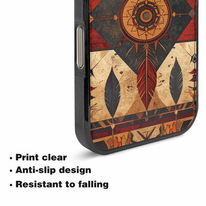 iPhone 16 Pro Case — Native American Geometric Pattern Arrows Feathers, Customized Protective Case