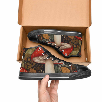 MEN'S Mushroom High Top Canvas Vibrant Chaos Shoes