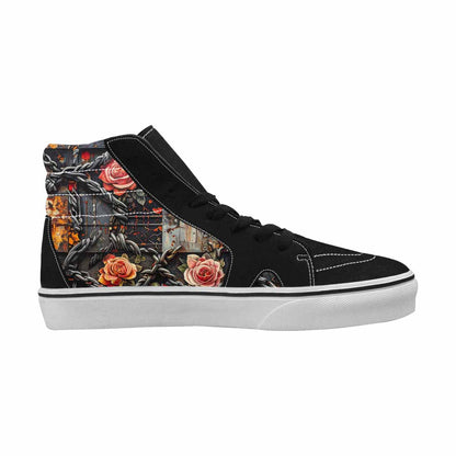 WOMEN'S Barbed Wire Chain High Top Canvas Grunge Shoes