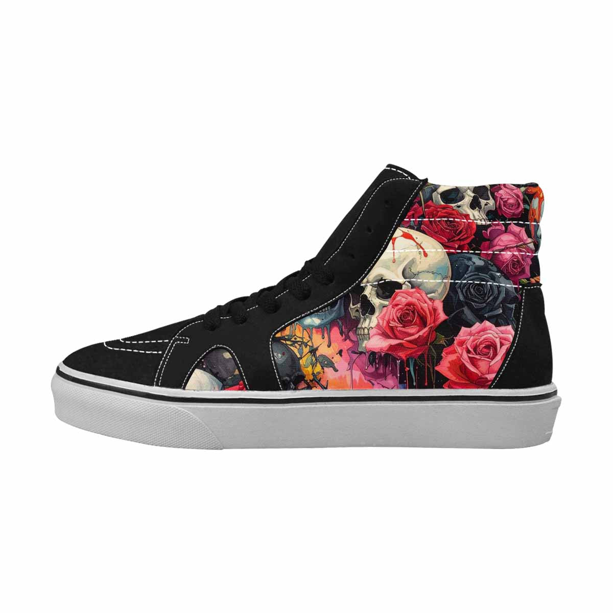 MEN'S Skulls Roses Skulls Roses High Top Canvas Vivid Sneakers
