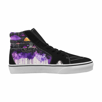 MEN'S Rainbow Drip Mushrooms High Top Canvas Cottagecore Sneakers