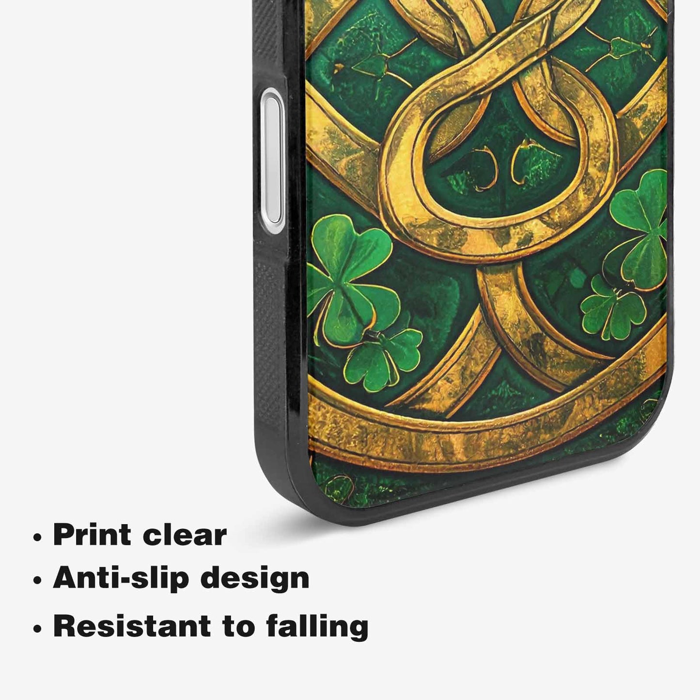 iPhone 16 Case — Irish Celtic Knot Pattern Shamrocks Seamless, Original Design Phone Case