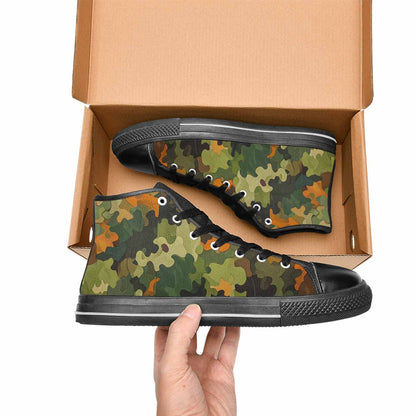 WOMEN'S Military Camouflage Blotch High Top Canvas Grunge Sneakers
