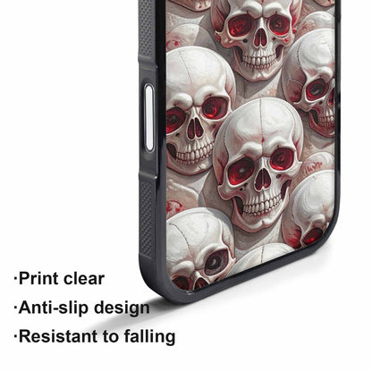 iPhone 17 Pro Max Case — Glossy Blood Moon Gothic Skulls, Personalized Phone Case