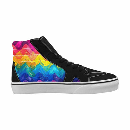 WOMEN'S Pansexual Flag Color High Top Canvas Dreamcore Custom Sneakers