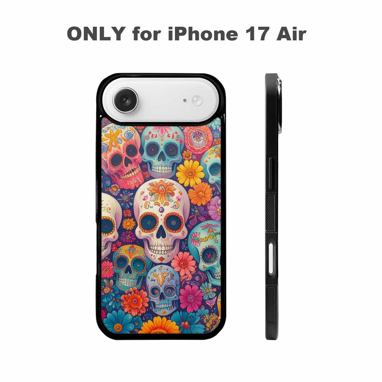 iPhone 17 Air Case — Ornate Candy Color Skull Pattern Gothic, Custom Made Phone Cover